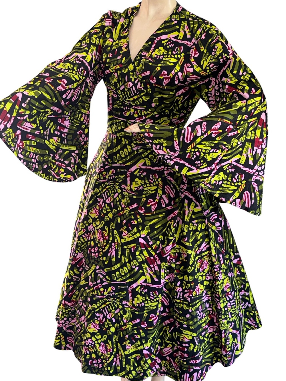 African Ankara Wrap Maxi Dress